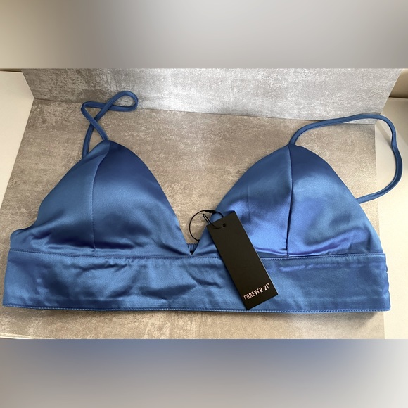 Satin padded V-neck Bralette - Picture 1 of 4